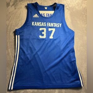 ADIDAS Blue Kansas Fantasy Basketball Jersey #37